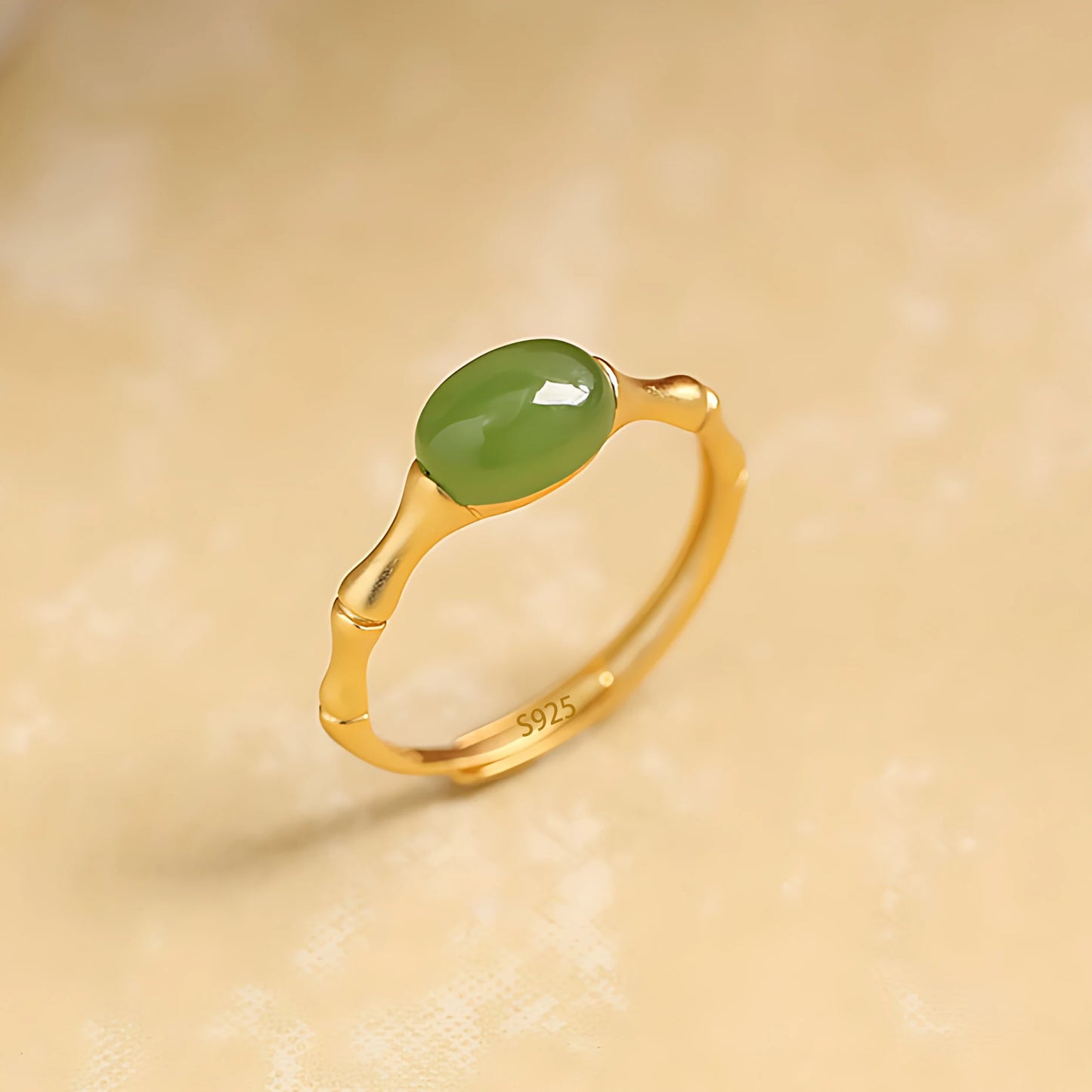 Adjustable Geometric Jade Ring for Women | Vintage Jewelry Gift