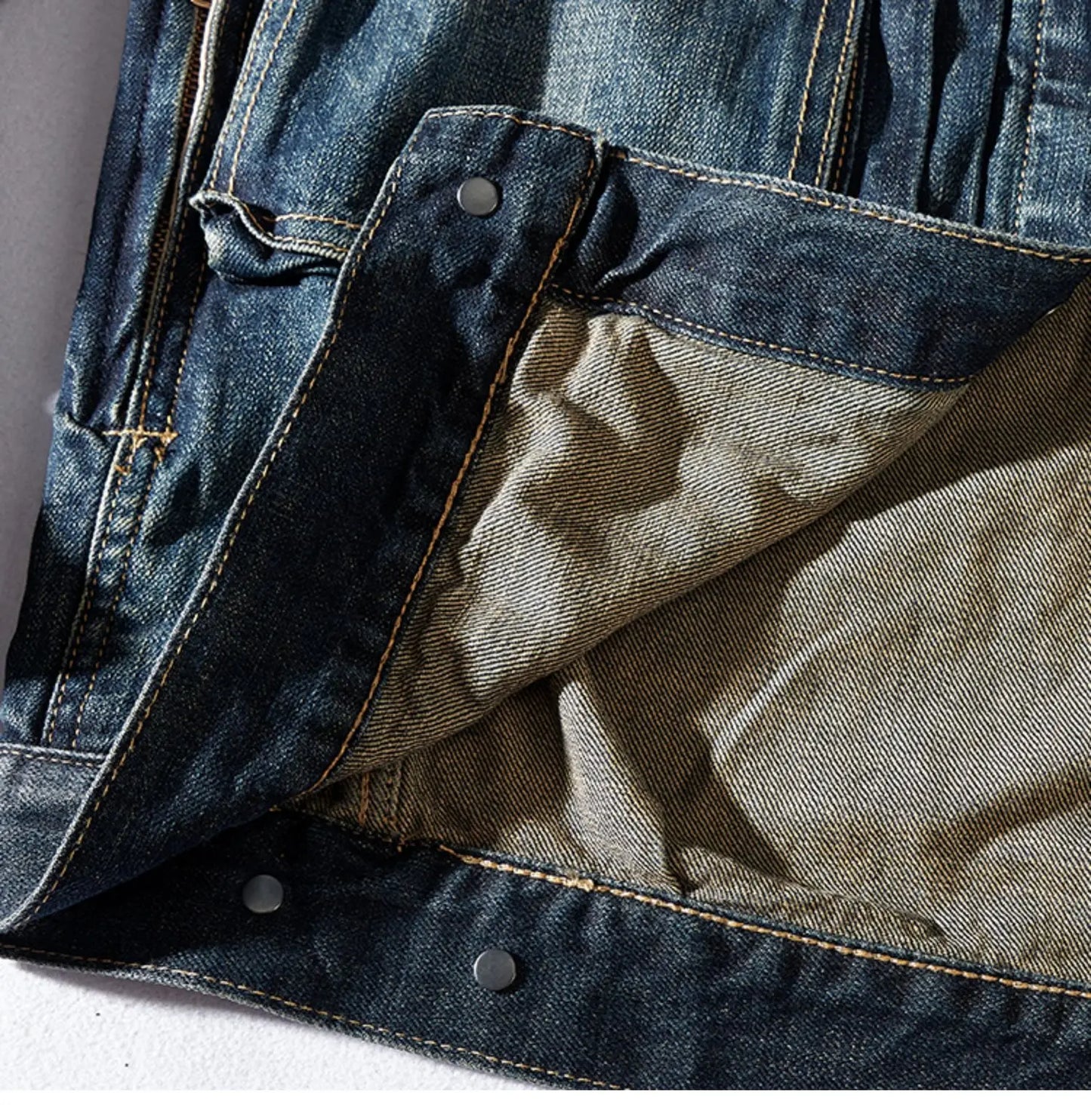 Men's Retro Patchwork Denim Jacket | Casual Heavyweight Outerwear