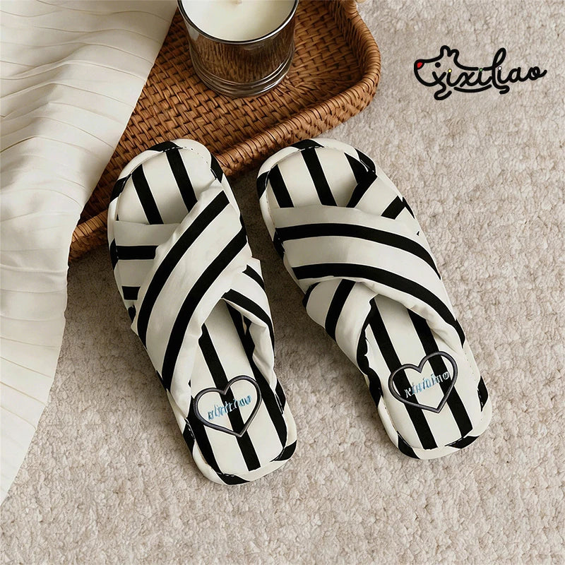 Comfortable Women's Flat Silent Slippers | All-Season Indoor Slides