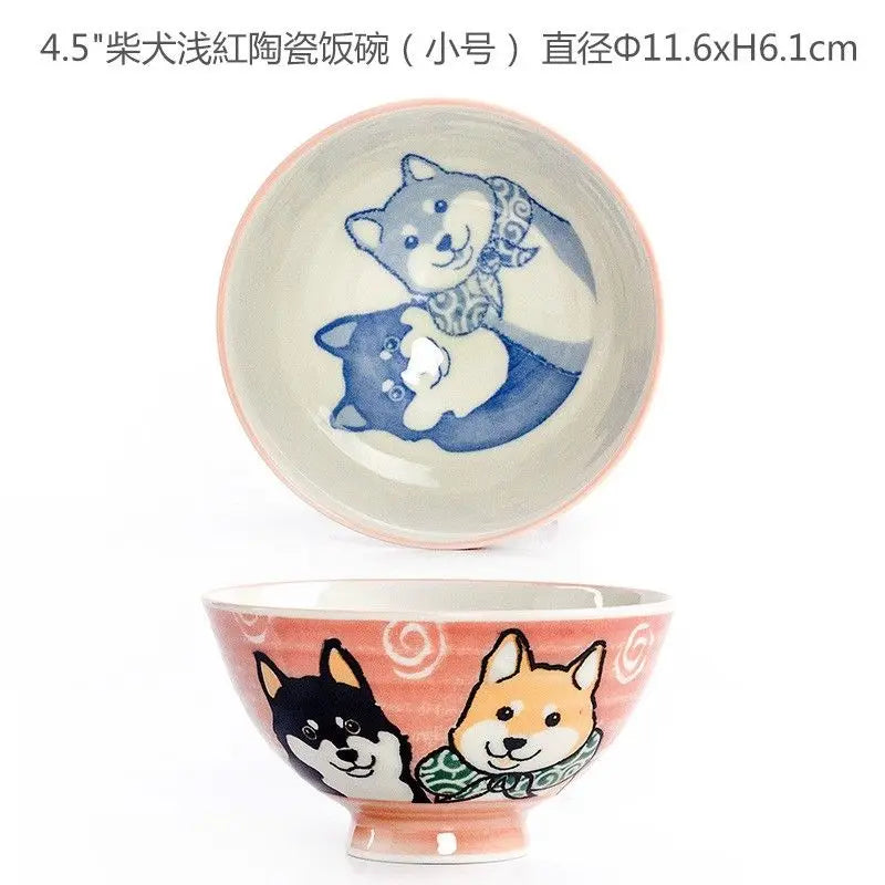Cute Animal Ceramic Bowls | Adorable Lucky Cat Rice Bowl