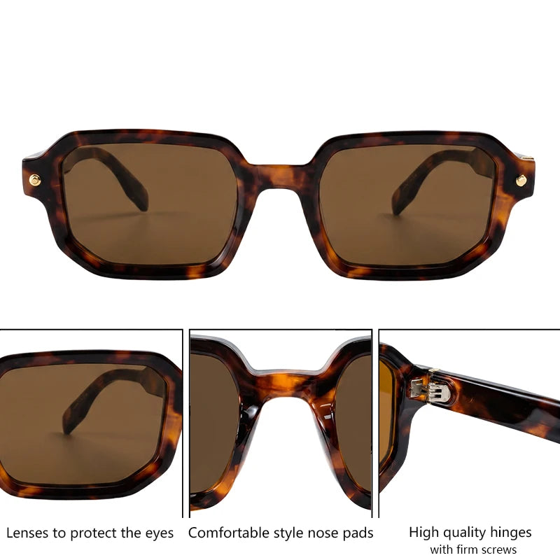 Vintage Photochromic Square Sunglasses for Men | Retro Steampunk Style
