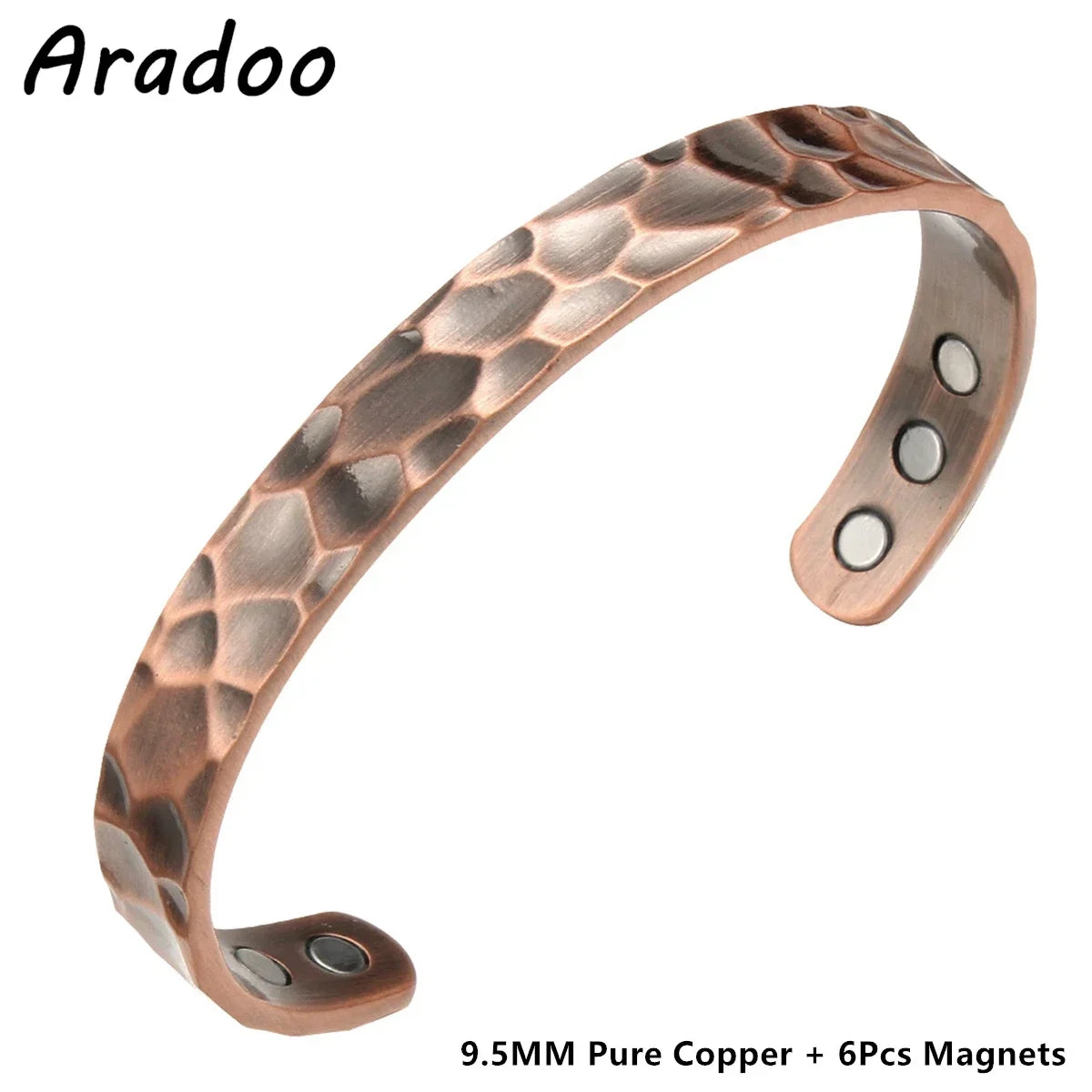 Vintage Copper Cuff Bracelet with Magnetic Therapy | Unisex Jewelry
