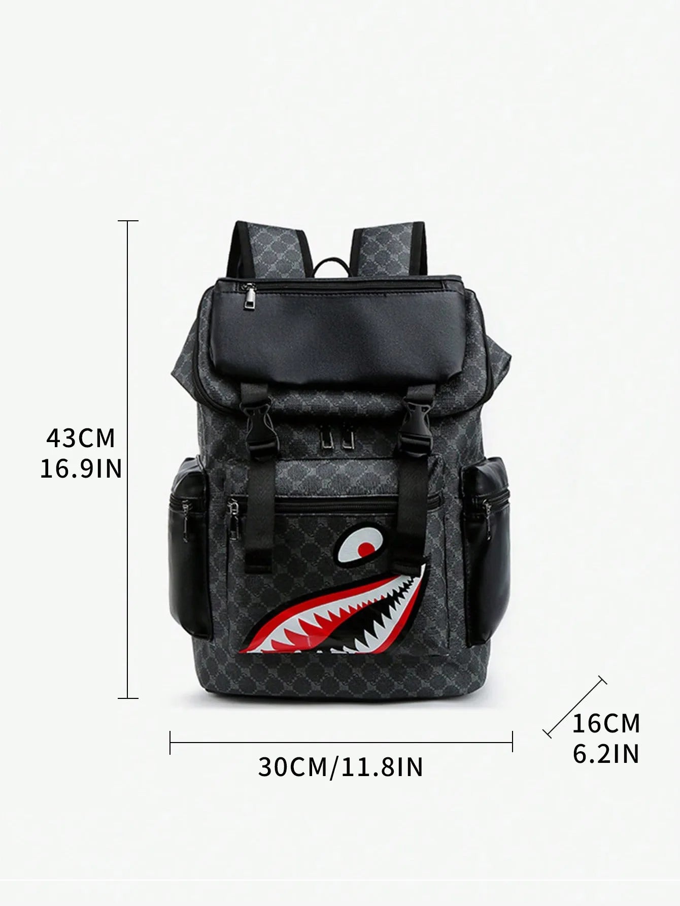 Large Capacity Waterproof Retro Shark Backpack for Outdoor Use
