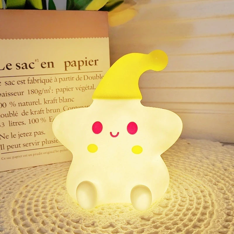 Cute Yellow Star Night Light | Adorable Battery-Powered Lamp