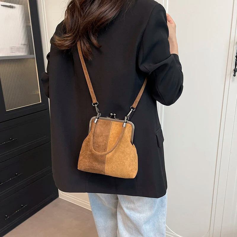 Bolso Bandolera Grande Vintage con Clip para Mujer | Elegante y Práctico