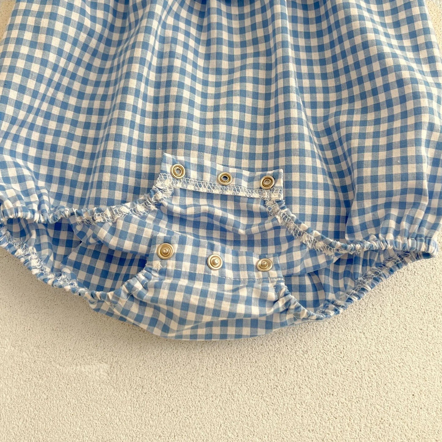 Stylish Summer Grid Jumpsuit for Baby Girls | Adorable & Comfy