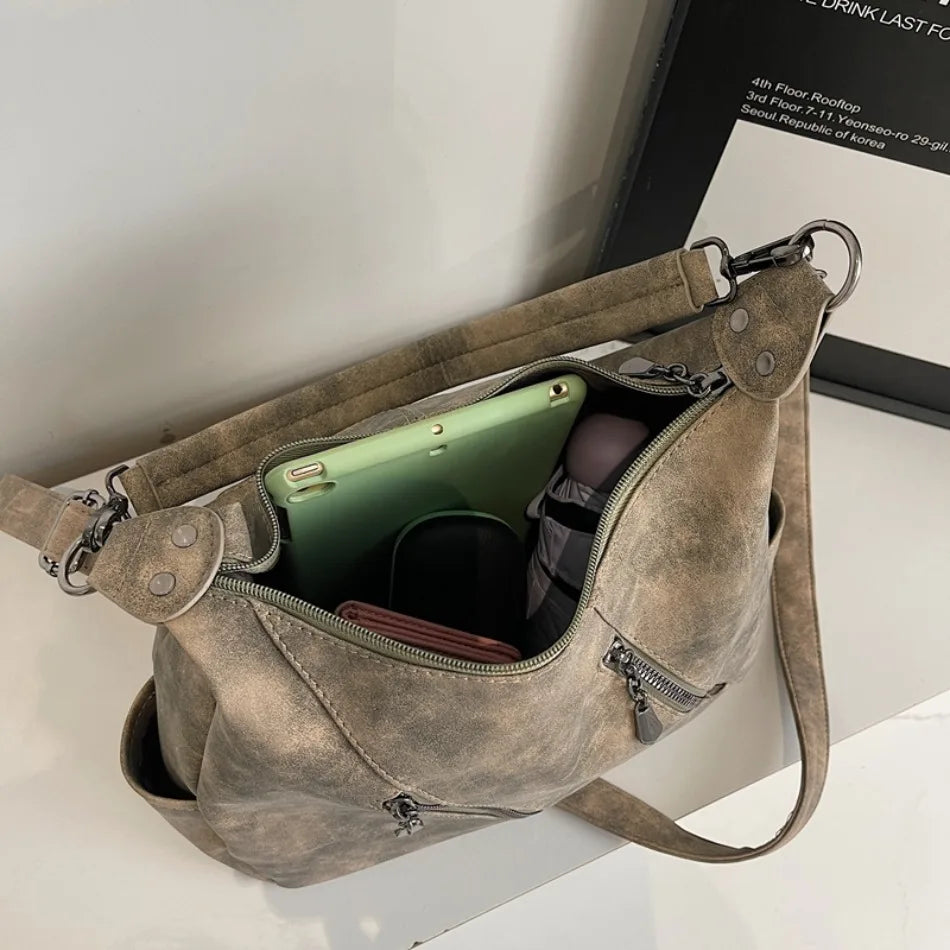 Bolso Bandolera Elegante de Cuero Sintético Suave para Mujer | Con Estilo y Práctico