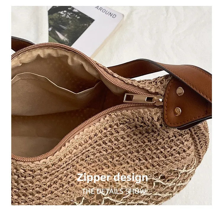 Bolso de Hombro Bohemio Tejido | Bolso de Playa de Gran Capacidad