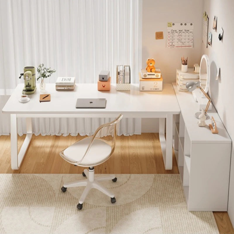 Durable White Computer Desk | Modern Makeup and Workstation