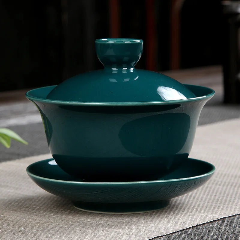 Handmade Ceramic Porcelain Gaiwan Teaware Set | Perfect for Kung Fu Tea
