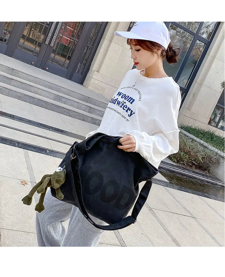 Stylish Women's Canvas Messenger Bag | Trendy Crossbody Handbag
