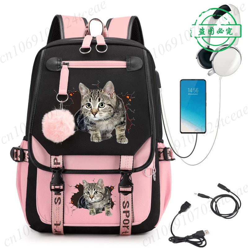 Cute Anime Cat Kawaii Backpack for Girls | Perfect Back to School Bag