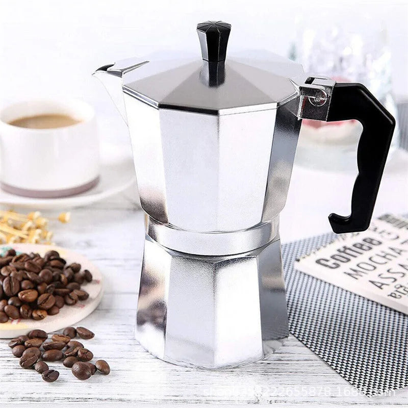 Italian Outdoor Aluminum Mocha Coffee Pot | Portable & Stylish