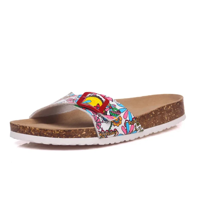 Elegantes chanclas de corcho de verano para mujer | Sandalias informales de playa