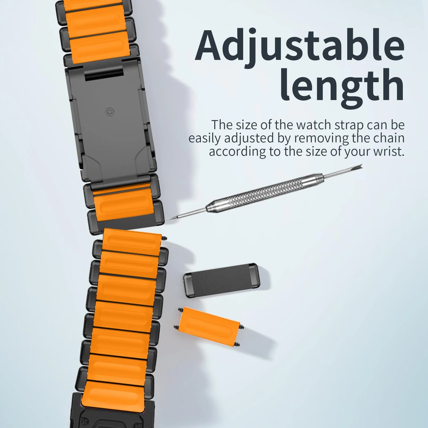 22/26mm Titanium Rubber Watch Strap | Durable & Stylish Replacement Band