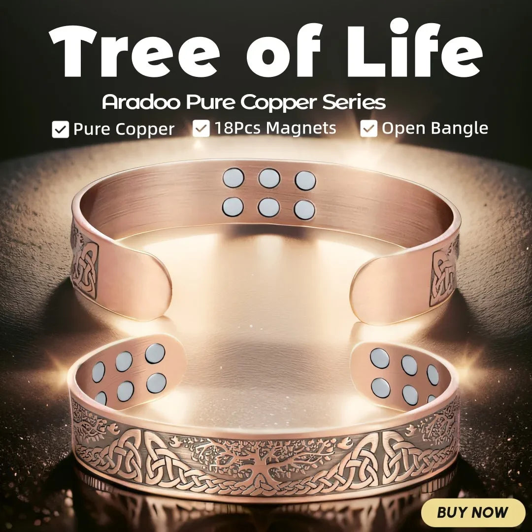 Vintage Pure Copper Cuff Bracelet | Magnetic Therapy for Wellness
