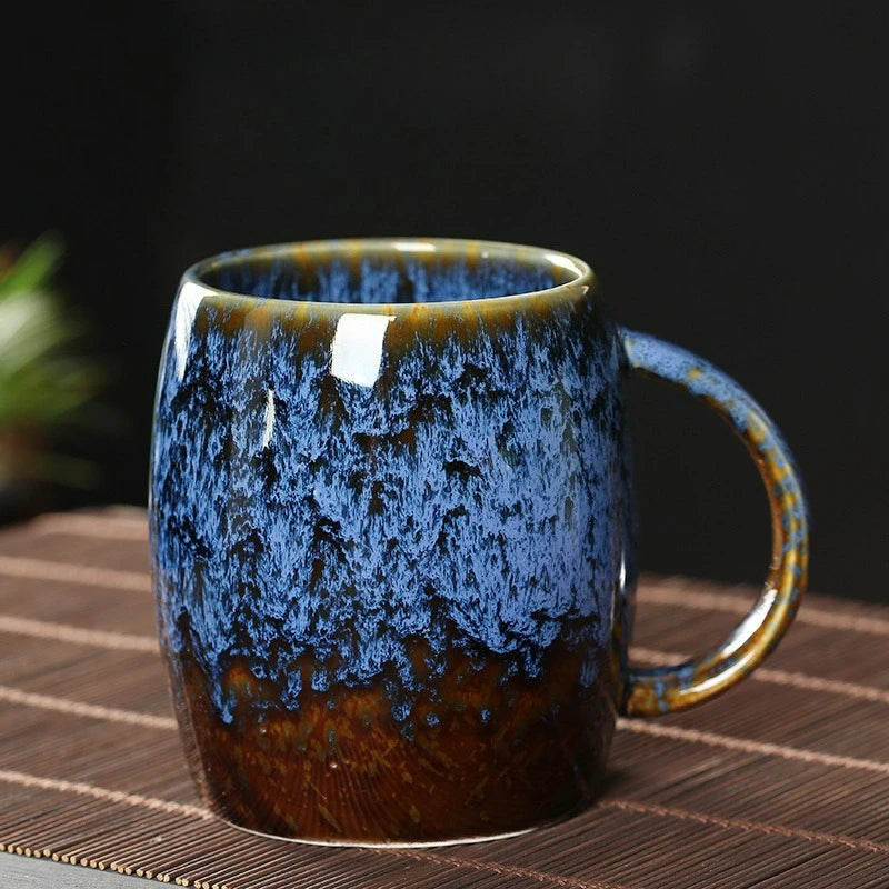 High-Capacity Ceramic Coffee Cup | Vintage Japanese Drinkware