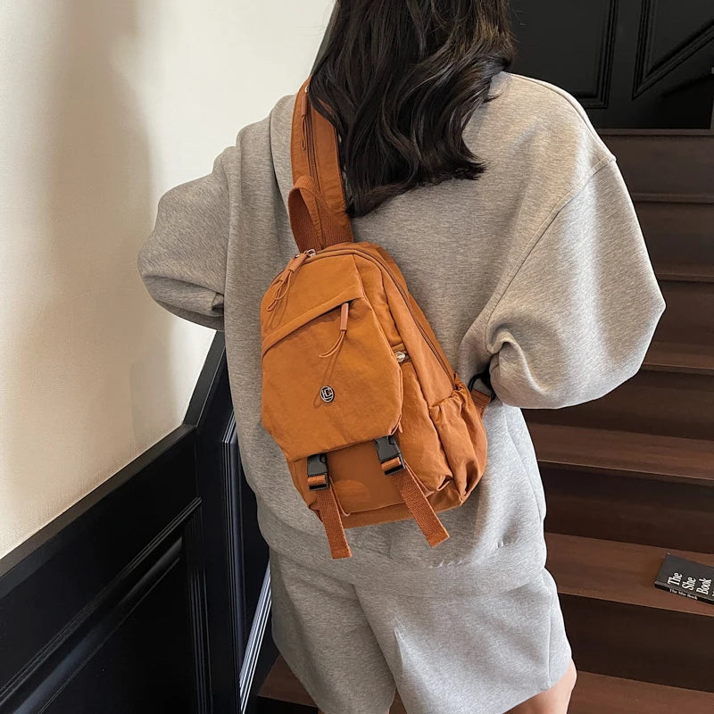 Versatile Solid Color Unisex Small Backpack | Large Capacity Design