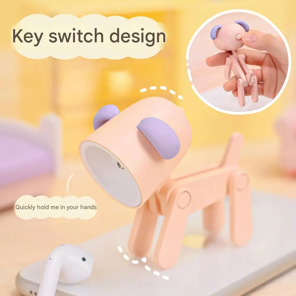 Adorable Mini Lámpara de Noche de Cachorro Manchado | Bonito Regalo de Lámpara de Escritorio