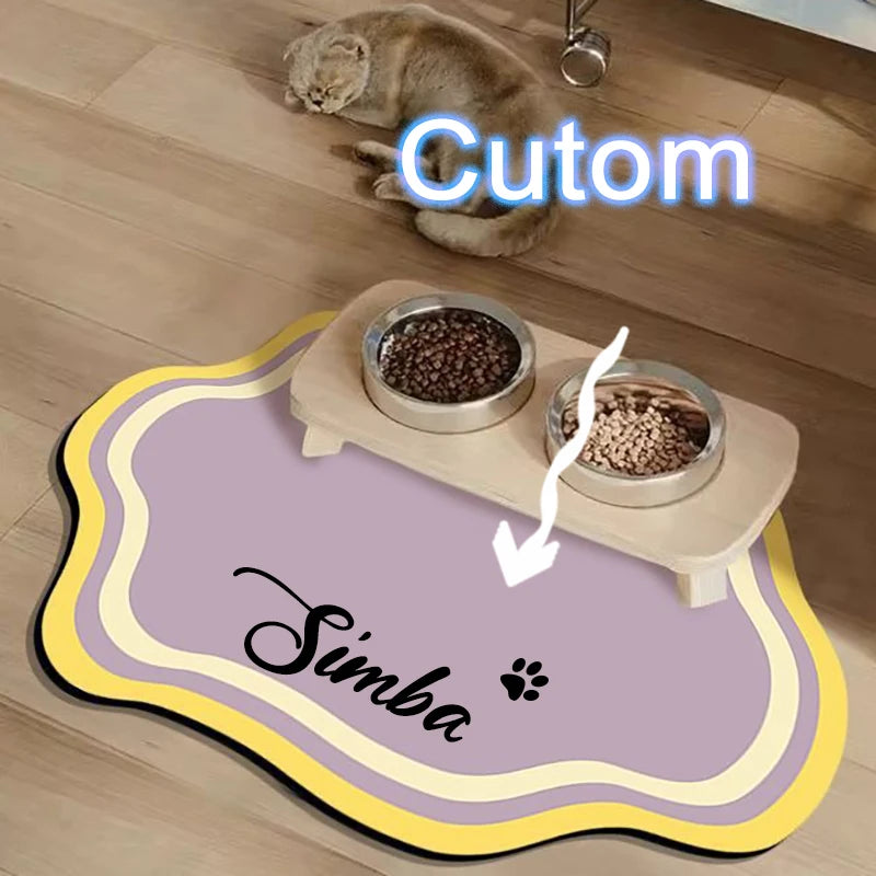 Cute Non-Slip Diatom Mud Pet Feeding Mat | Waterproof Home Decor