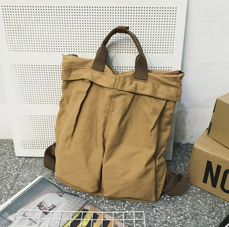 Large Capacity Retro Canvas Backpack for Women | Stylish School Bag
