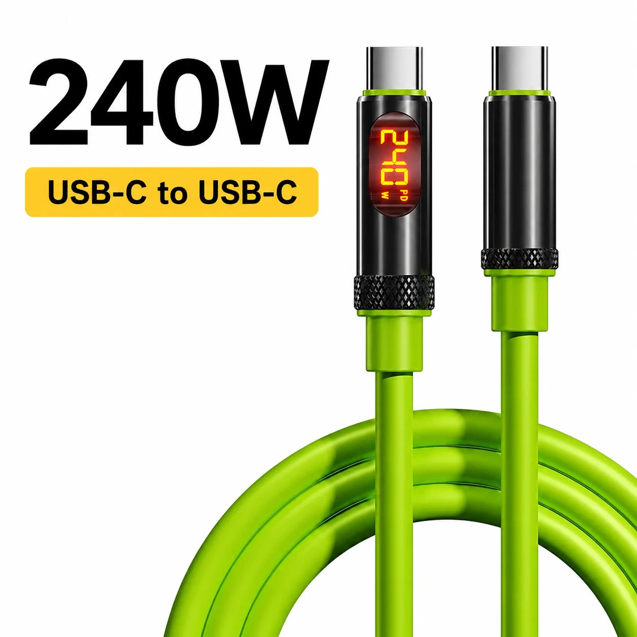 USB C Fast Charging Cable with LED Display | 100W & 240W