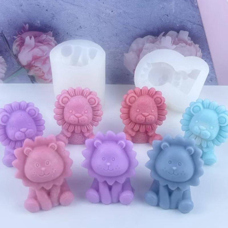 Cute Lion Silicone Candle Mold for DIY Soap & Aromatherapy Kits