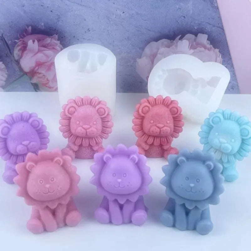 Cute Lion Silicone Candle Mold for DIY Soap & Aromatherapy Kits