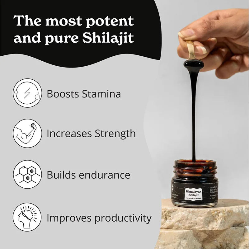 High Potency Pure Himalayan Shilajit Resin for Stamina & Strength
