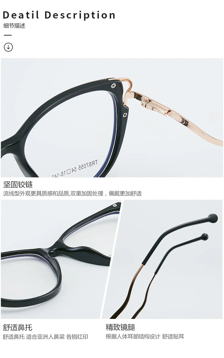 Stylish Handmade Cat Eye Prescription Glasses for Women