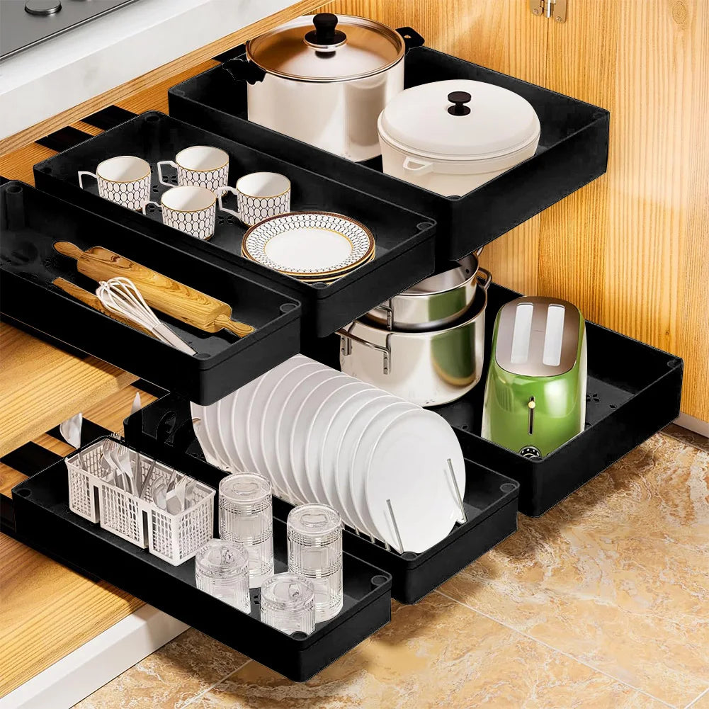 Pull Out Cabinet Organizer | Adjustable Slide Out Drawers