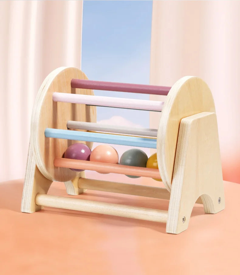 Montessori Wooden Rolling Ball Drum | Engaging Baby Learning Toy