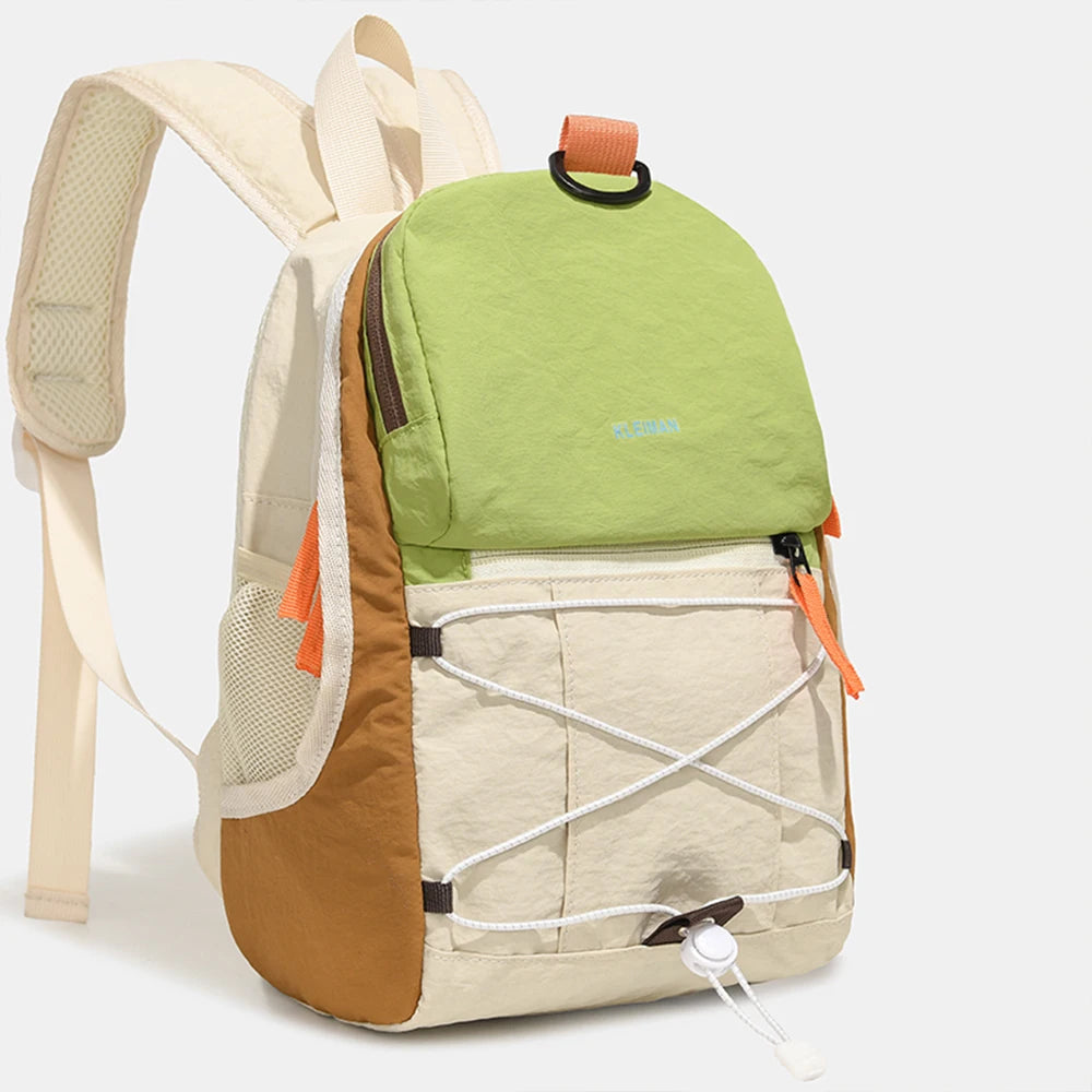 Color Block Mini Nylon Backpack | Lightweight Daypack for All Use