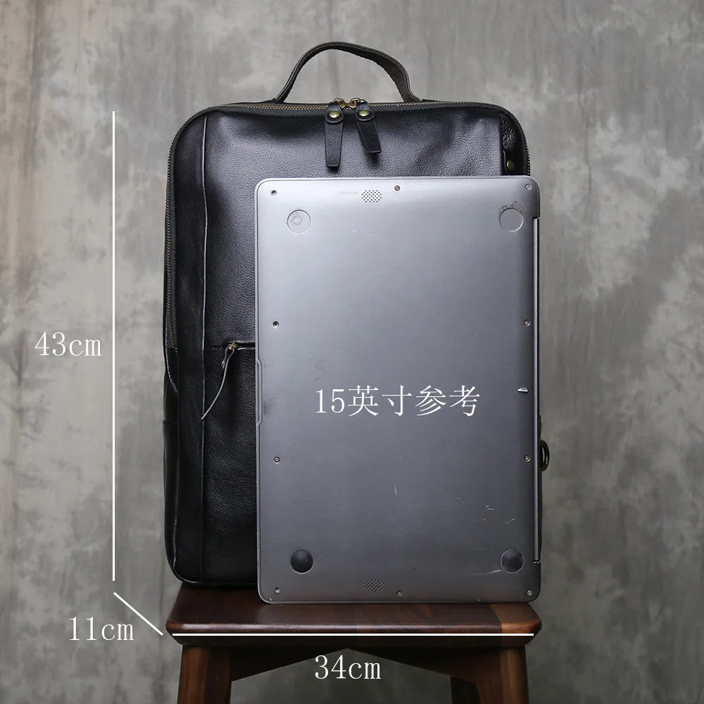 Vintage Leather Men's Backpack | Large Capacity Casual Laptop Bag
