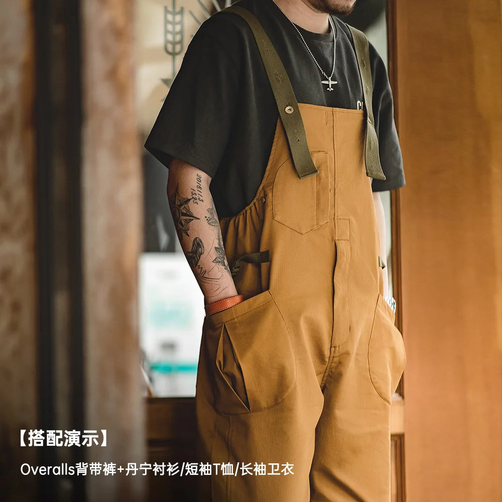 Men's Retro Strap Pants | Casual Loose Fit Barrel Style Trousers