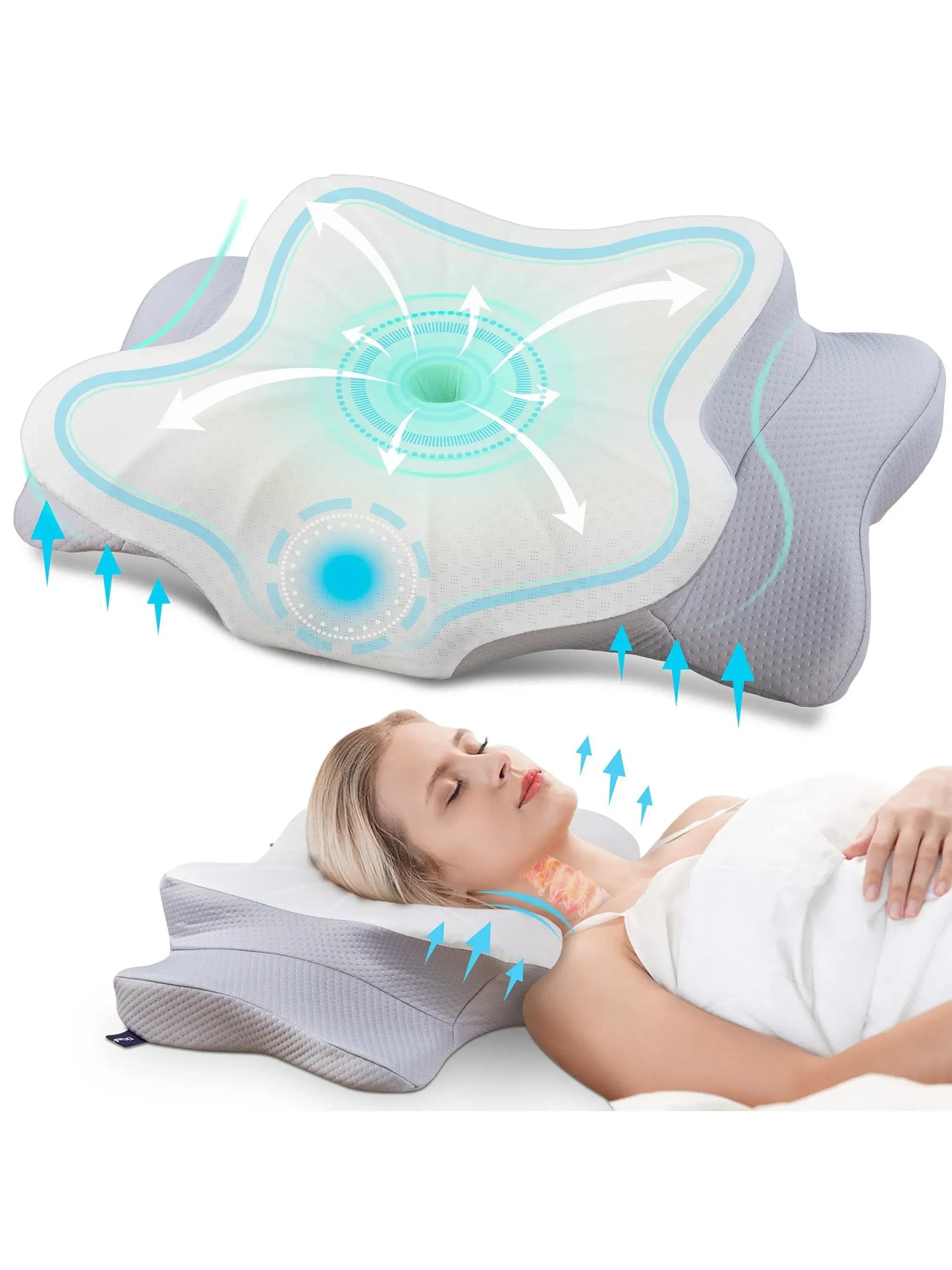 Ergonomic Memory Foam Neck Support Pillows for Pain Relief