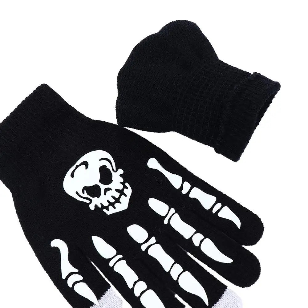 Men's Skull Glow Gloves | Stylish Luminous Half-Finger Mittens