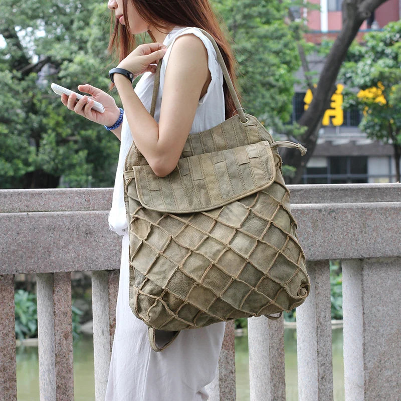Multifunctional Leather Backpack for Women | Large Capacity Travel Bag