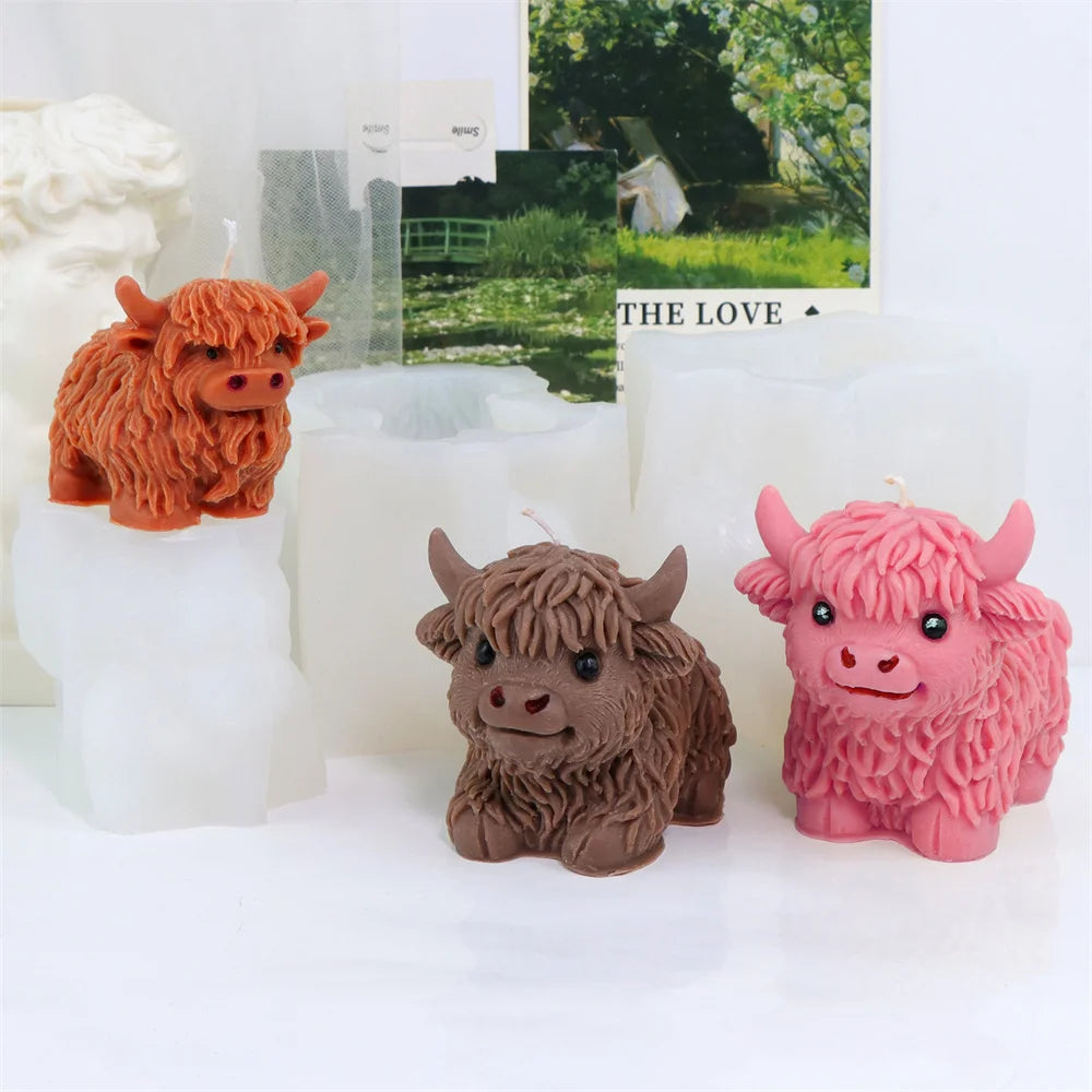 3D Highland Cow Silicone Mold | Craft Unique Animal Decor