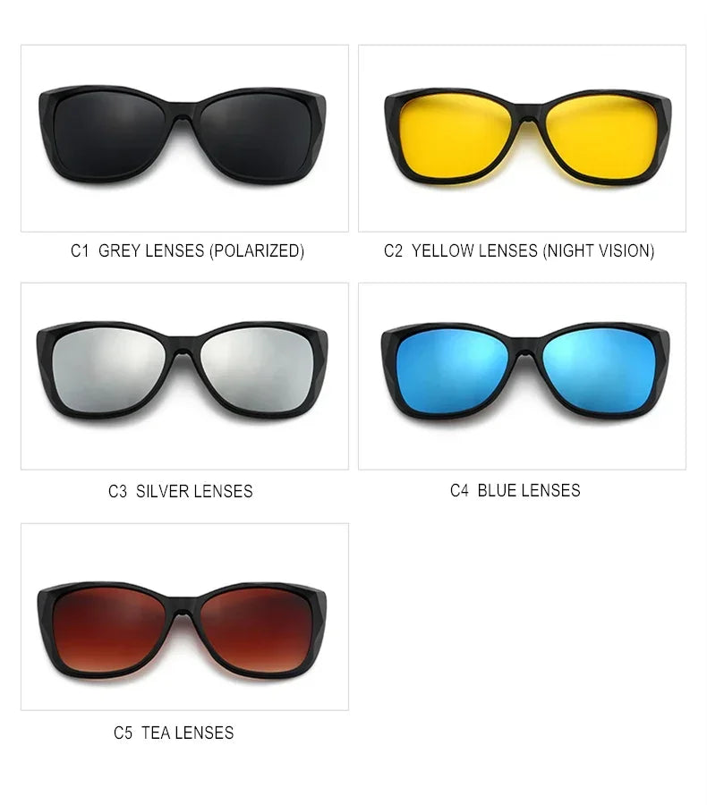 Stylish Cat Eye Prescription Glasses with Clip-On Sunglasses