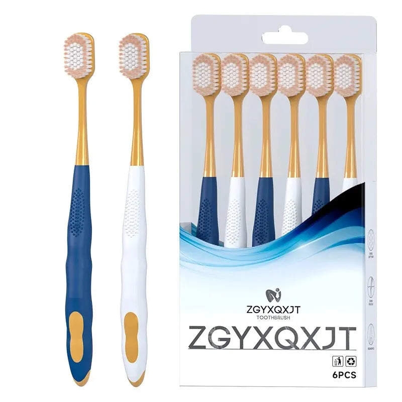 6PCS Soft Bristled Toothbrush Set | Gentle Gum Care & Whitening