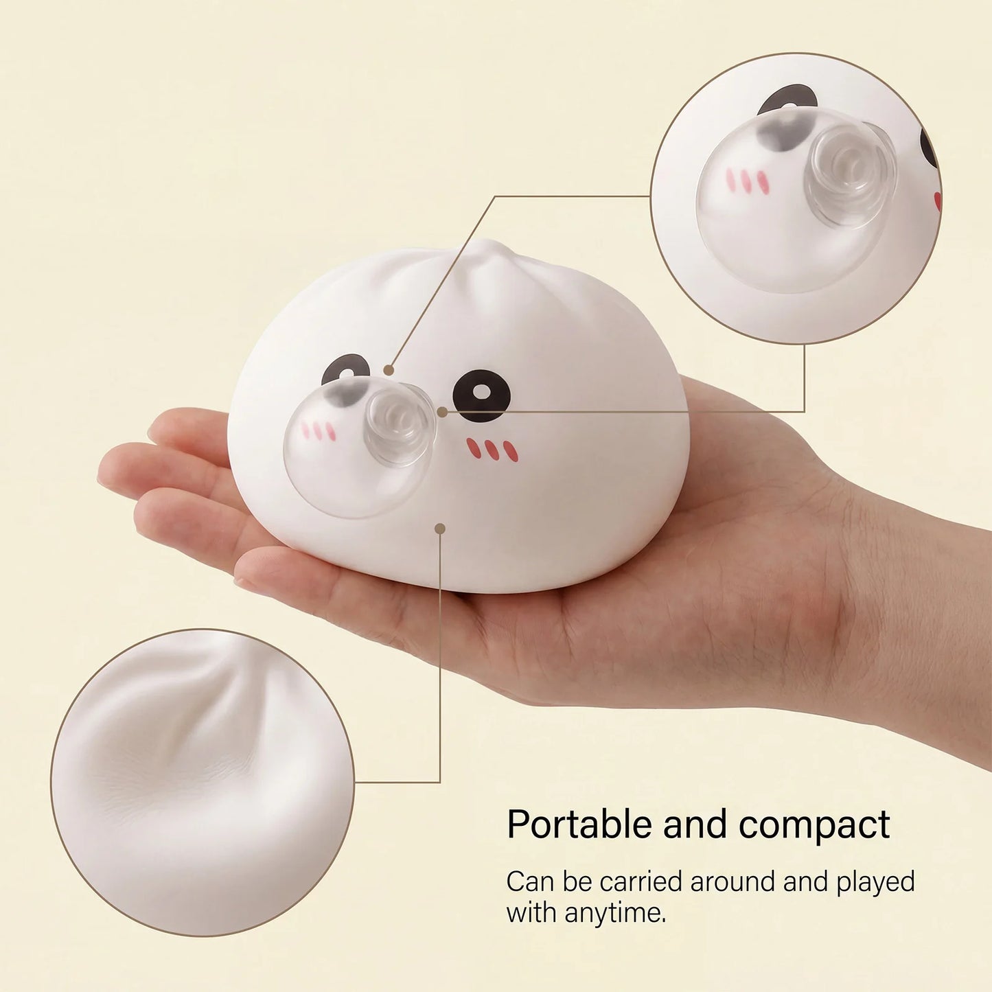 Dumpling Squishy Blow Bubbles Toy Stress Relief Squeeze Toy Cute Bubble Blowing Fidget Sensory with Steamer Stretchy Sensory