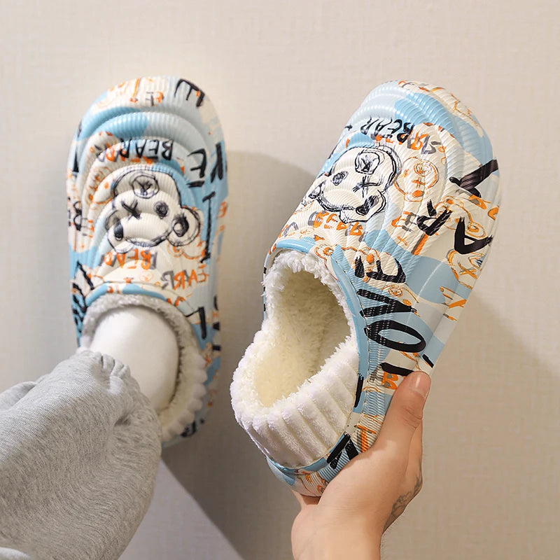 Waterproof Cotton Slippers for Men and Women | Cozy Warm Footwear
