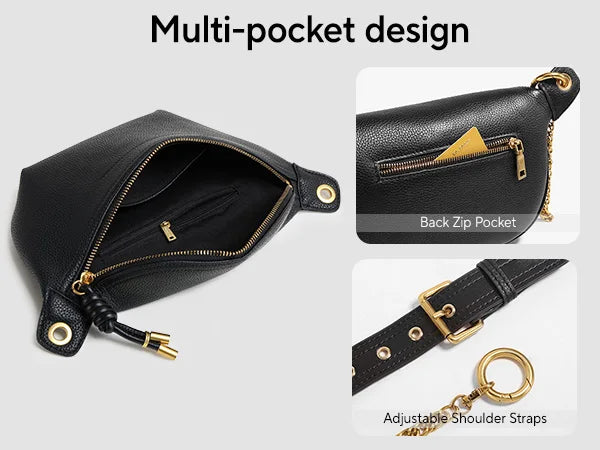Stylish Women's Genuine Leather Waist Pack | Trendy Belt Bag