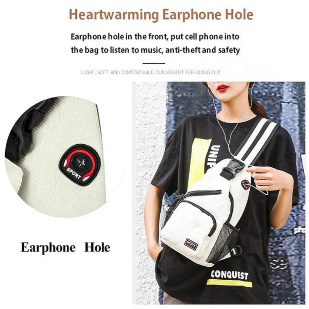 Multi-functional Messenger Backpack with Headphone Hole | Travel Companion