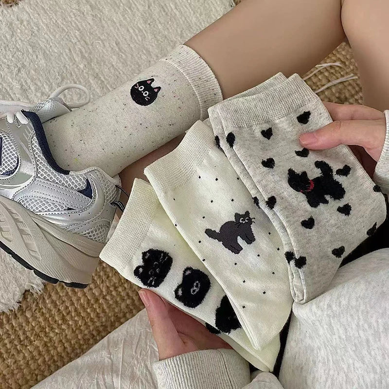 Calcetines de animales de gato de dibujos animados lindos Kawaii para mujer | Cómodos y con estilo
