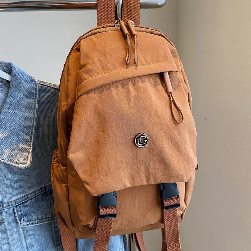 Versatile Solid Color Unisex Small Backpack | Large Capacity Design
