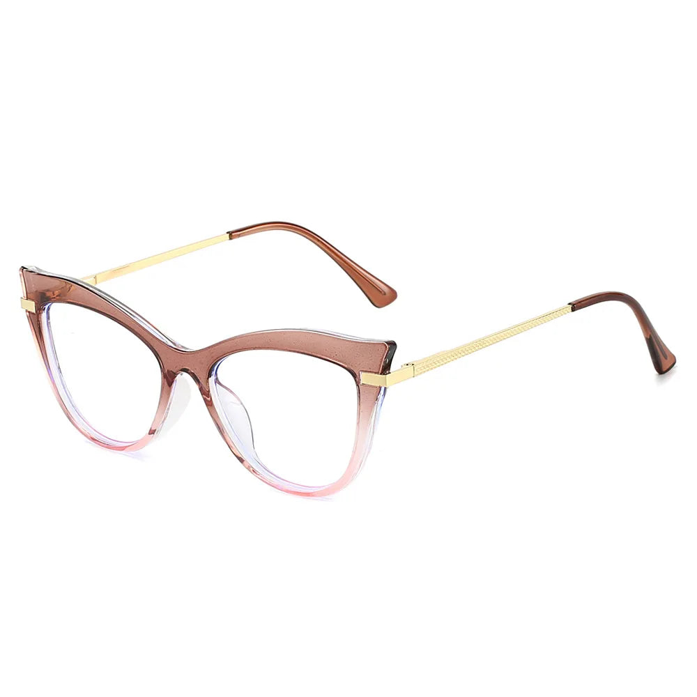 Gradient Cat-Eye Glasses | Retro Y2K Style for Fashion Enthusiasts
