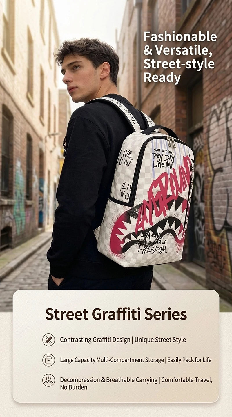 Trendy Hip-Hop Street-Style Backpack | Large Capacity Commuter Bag