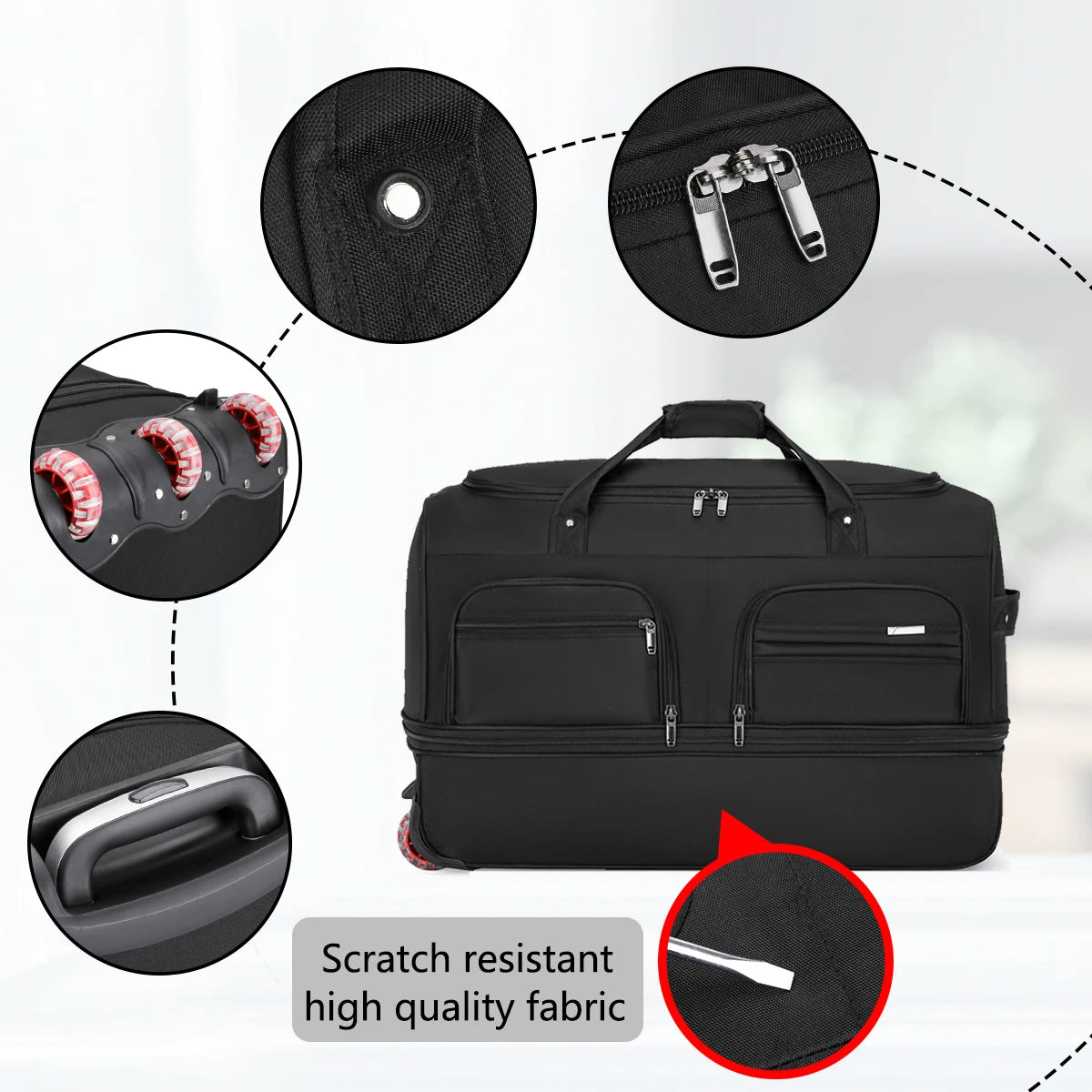 Large Capacity Waterproof Travel Bag | Versatile Duffel Trolley